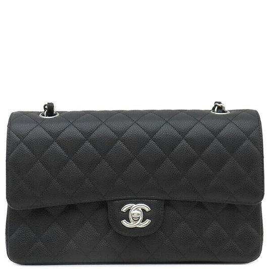 Chanel Caviar Skin Shoulder Bag Matelasse 25 Black