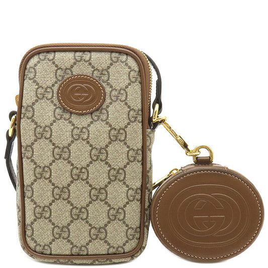 Gucci Interlocking G Mini Shoulder Bag GG Supreme Canvas Leather