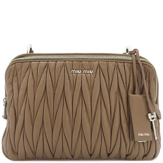 Miu Miu Leather 2WAY Bag Matelassé Chain Shoulder