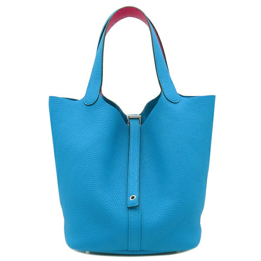 Hermes Picotin Lock MM Eclat Handbag Blue Pink