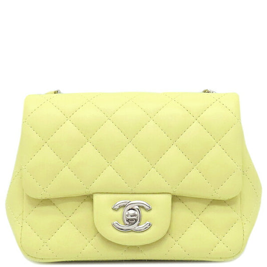Chanel Yellow Lambskin Chain Shoulder Bag A35200