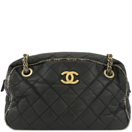 Chanel Lambskin Tweed Shoulder Bag Matelasse