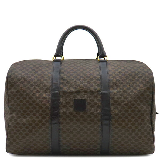 Celine Macadam Leather Boston Bag Black Brown