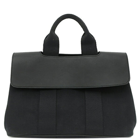 Hermes Valparaiso PM Chevron Leather Handbag Black