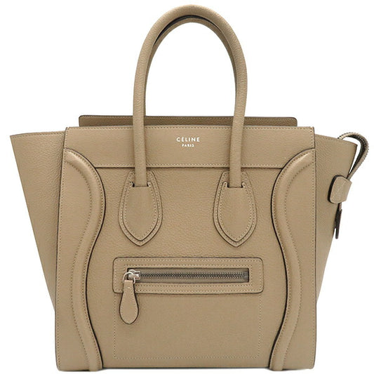 Celine Leather Luggage Micro Shopper Handbag