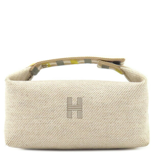 Hermes Wool Pouch Black PM Vanity Bag