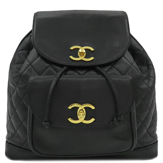 Chanel Lambskin Matelasse Chain Backpack Black