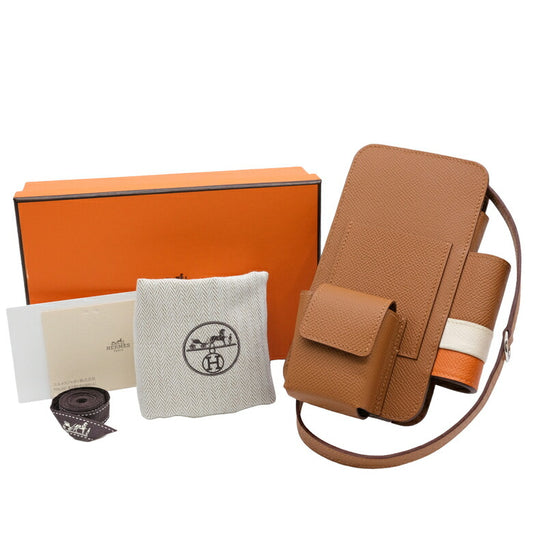 Hermes Vaux Epson Way Phone Case Brown Gold
