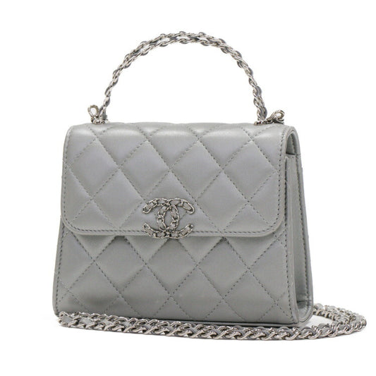 Chanel Leather Matelasse Top Handle Shoulder Bag