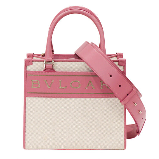 Bvlgari Canvas Leather 2WAY Handbag