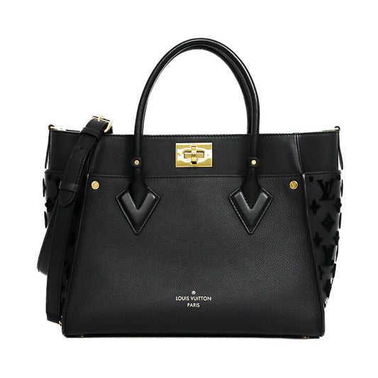 Louis Vuitton On My Side MM Tote Black Leather