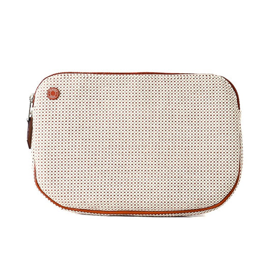 Hermes Toile H Leather Piping Pouch