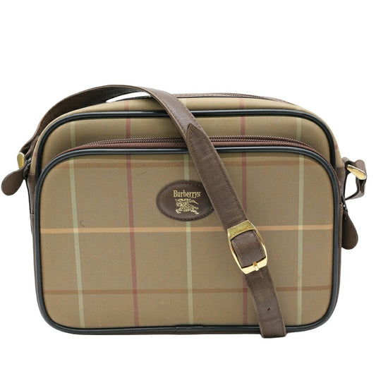 Burberry Nova Check Canvas Leather Shoulder Bag