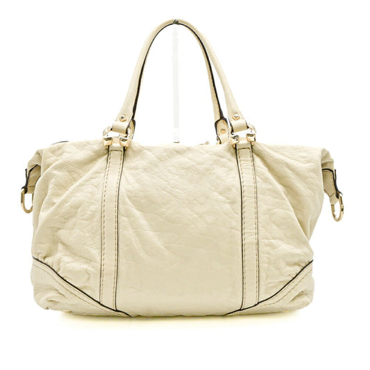 Gucci Leather Mini Boston Bag Ivory
