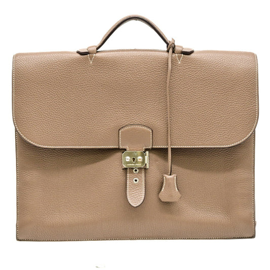Hermes Leather Sac a Depeche 38 Briefcase