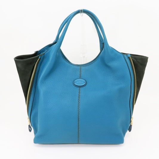 Tod's Leather Side Zip Tote Bag