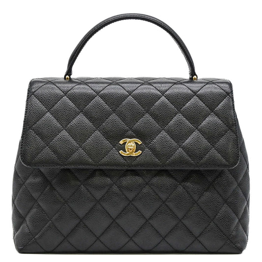 Chanel Caviar Skin Tote Handbag Black