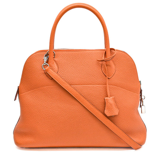 Hermes Bolide 31 Handbag Orange Leather