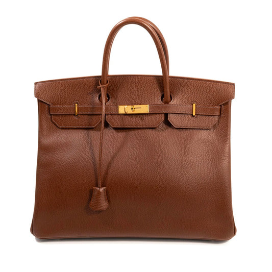 Hermes Birkin 40 Leather Handbag Brown