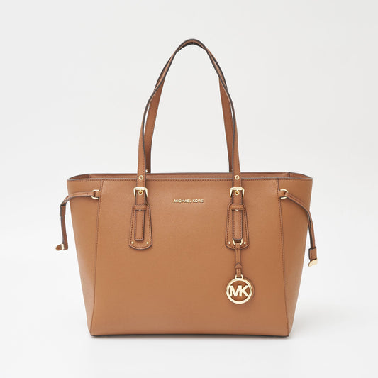 Michael Kors Voyager Medium Tote Bag Brown Leather