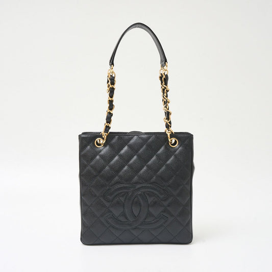 Chanel Caviar Leather Chain Tote Bag