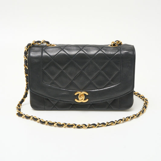Chanel Diana Flap Chain Shoulder Bag Black