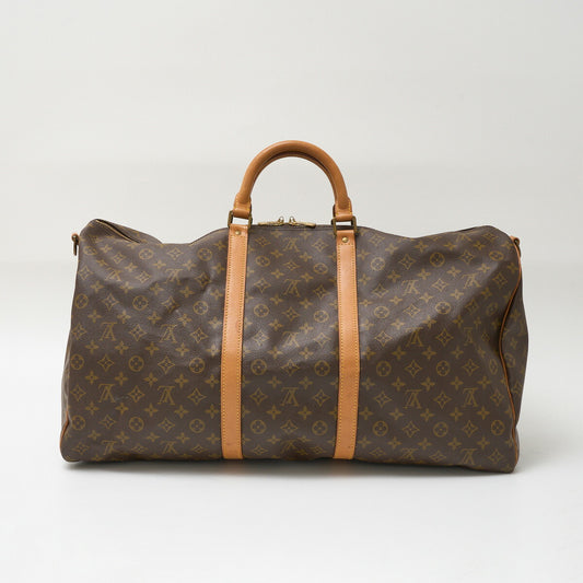Louis Vuitton Monogram Canvas Leather Keepall 60