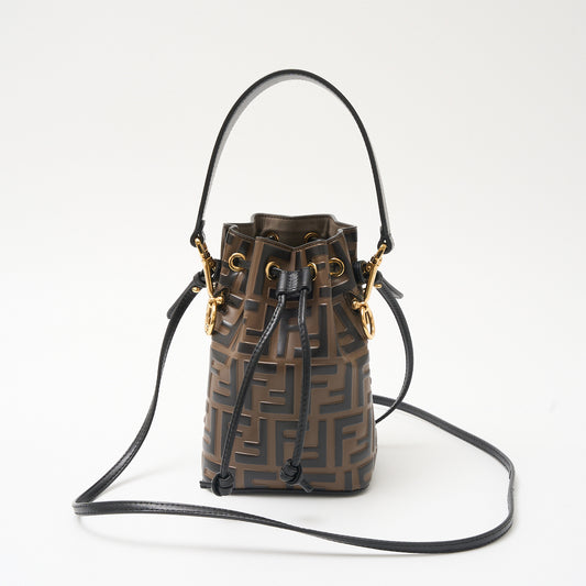 Fendi Mon Tresor Bucket Bag Calf Leather Suede