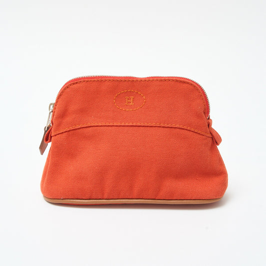 Hermes Canvas Bolide Mini Pouch Orange