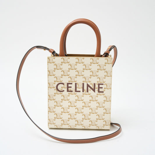 Celine Mini Vertical Triomphe Canvas Handbag