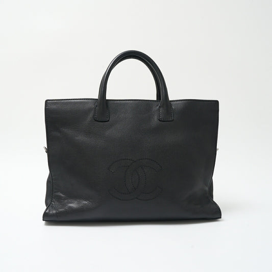 Chanel Leather Nylon 2WAY Tote Bag