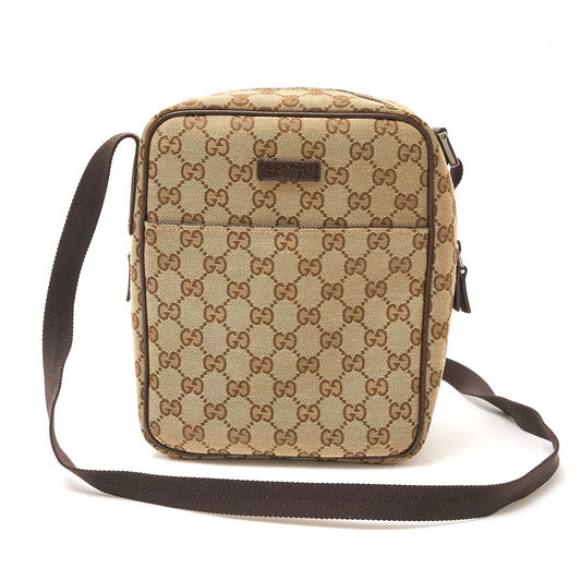 Gucci GG Canvas Leather Crossbody Bag 122759