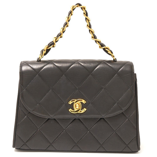 Chanel Lambskin Chain Handle Matelasse Handbag