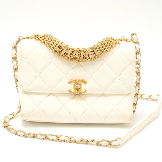 Chanel Matelasse Logo Chain Shoulder Bag