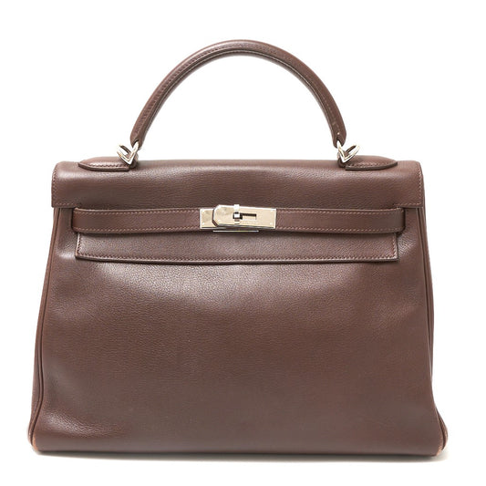 Hermes Kelly 32 Handbag 2WAY Havana Silver