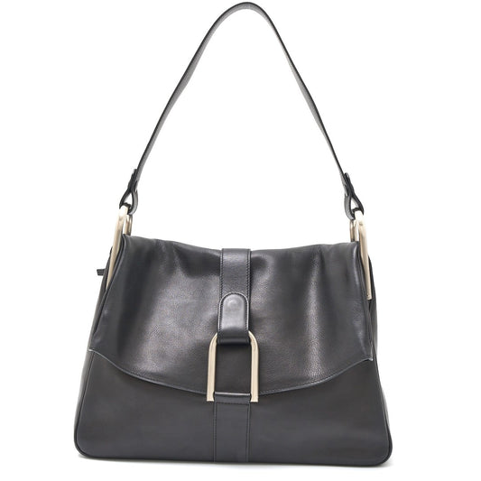 DELVAUX Leather 2WAY Shoulder Bag Black