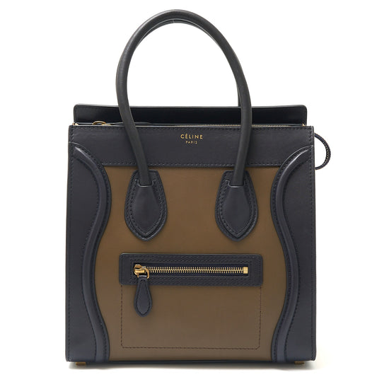 Celine Luggage Micro Shopper Leather Handbag