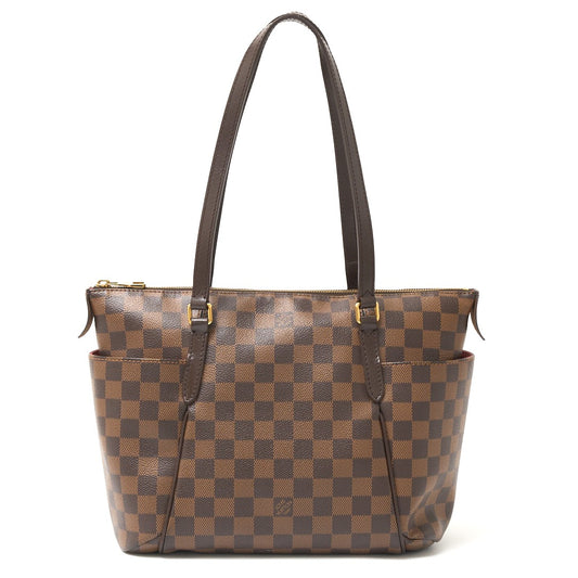 Louis Vuitton Damier Ebene Canvas Leather Totally PM Tote