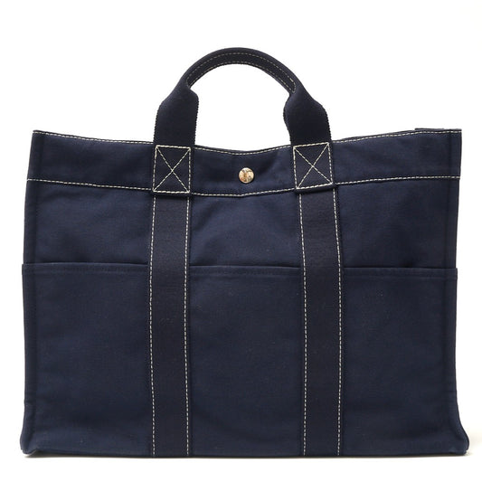 Hermes Canvas Leather Deauville MM Handbag