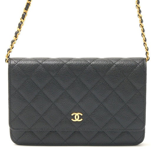 Chanel Caviar Skin Matelasse Chain Wallet Shoulder Bag