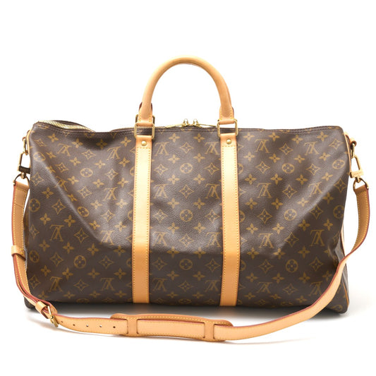Louis Vuitton Monogram Canvas Leather Keepall Bandouliere 50 Bag