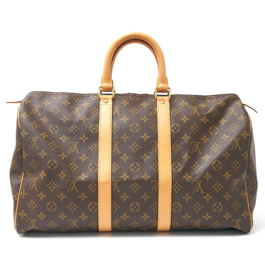 Louis Vuitton Monogram Leather Keepall 45 Bag
