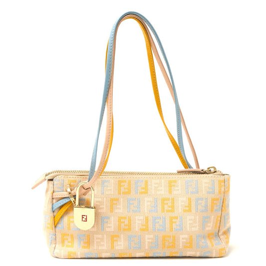 Fendi Zucchino Nylon Mini Handbag Jacquard Leather