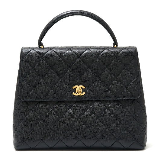 Chanel Caviar Skin Matelasse 30 Top Handle Bag