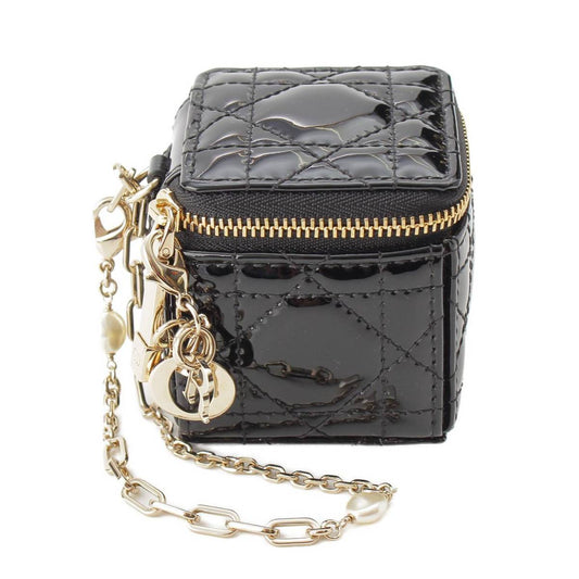 Dior Lady Dior Patent Cube Pouch with Chain