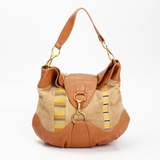 Sophie Williams Leather Handbag Brown Beige