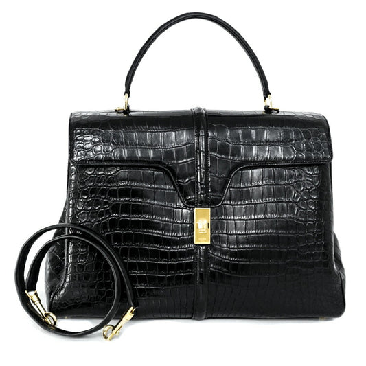 Celine Crocodile Leather 16 Large Handbag