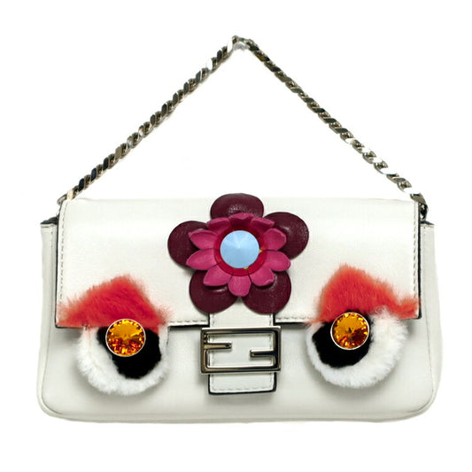 Fendi Monster Micro Bucket Nappa Leather Rabbit Fur Bag