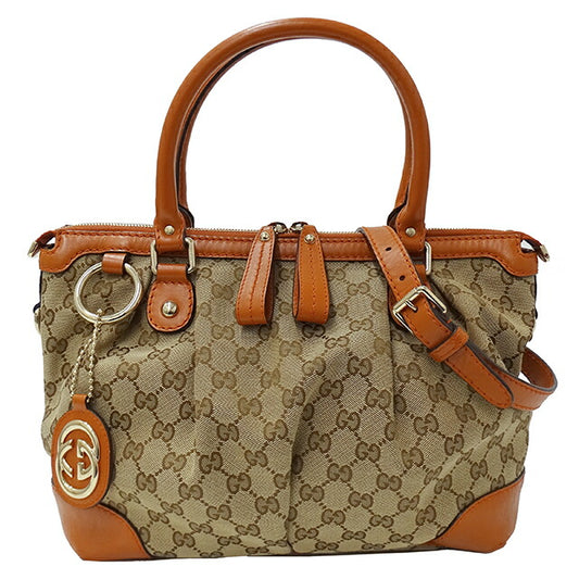 Gucci GG Canvas Leather 2way Handbag
