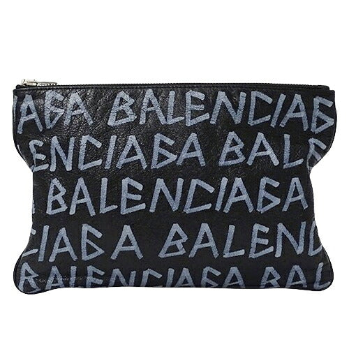 Balenciaga Leather Clutch Bag Black